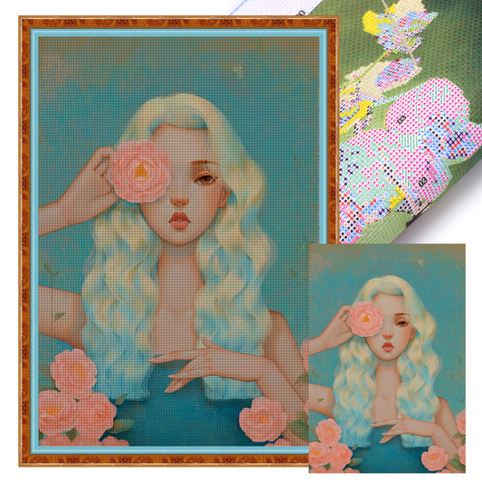 Cartoon Girl - 11CT Stamped Cross Stitch 40*60CM