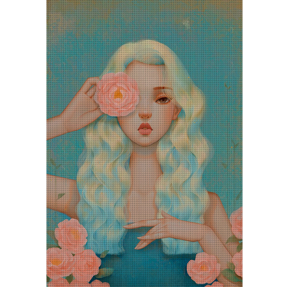 Cartoon Girl - 11CT Stamped Cross Stitch 40*60CM