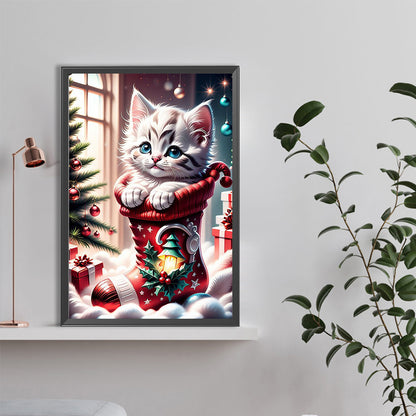 Cat In Socks - Full Round Drill Diamond Painting 40*60CM