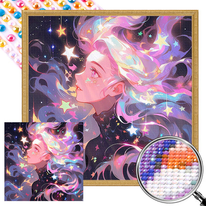 Starlight Girl - Full AB Round Drill Diamond Painting 40*40CM