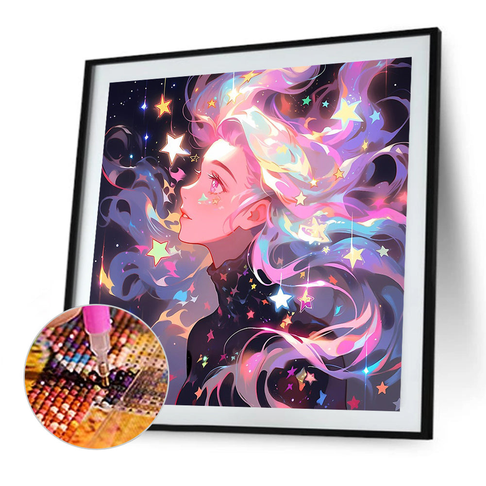 Starlight Girl - Full AB Round Drill Diamond Painting 40*40CM