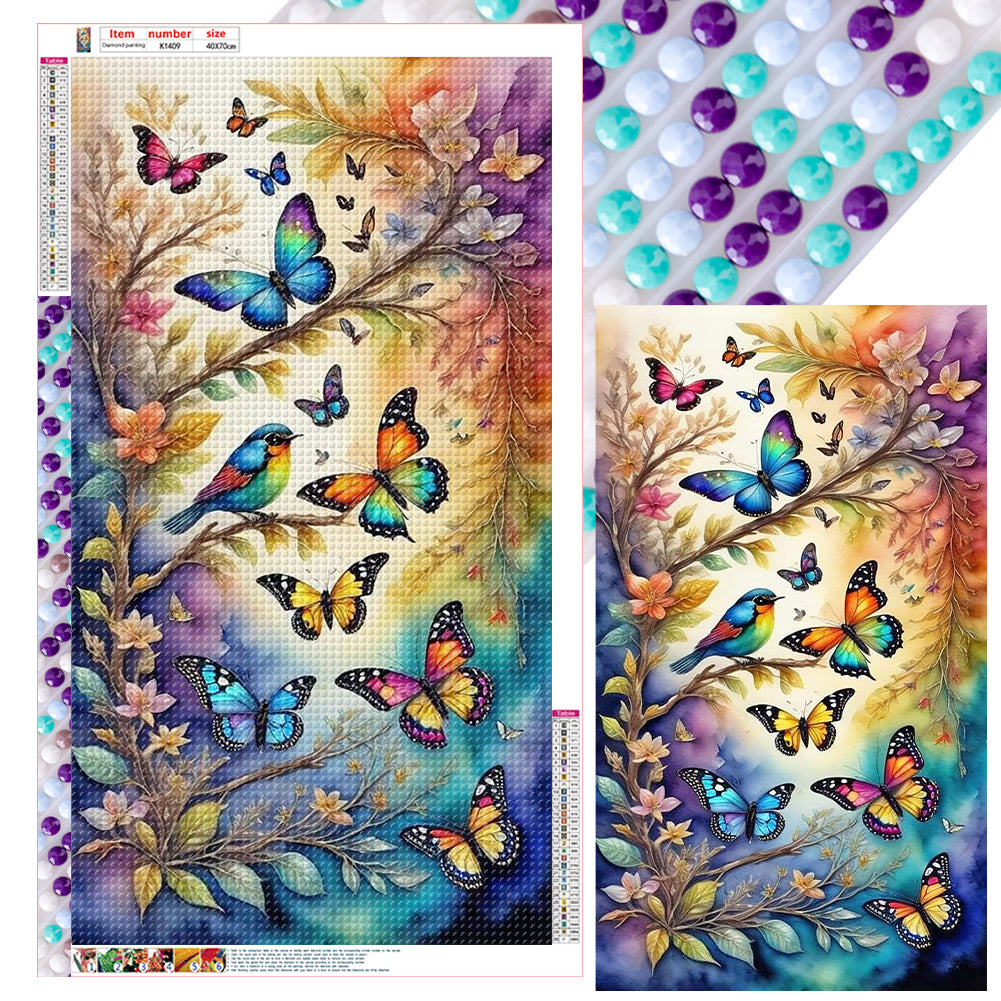 Flying Butterflies - Full Round Drill Diamond Painting 40*70CM