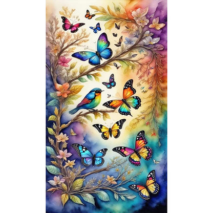 Flying Butterflies - Full Round Drill Diamond Painting 40*70CM