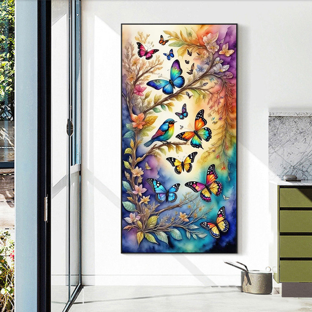 Flying Butterflies - Full Round Drill Diamond Painting 40*70CM