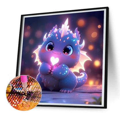 Glowing Little Dinosaur - Full Round Drill Diamond Painting 30*30CM