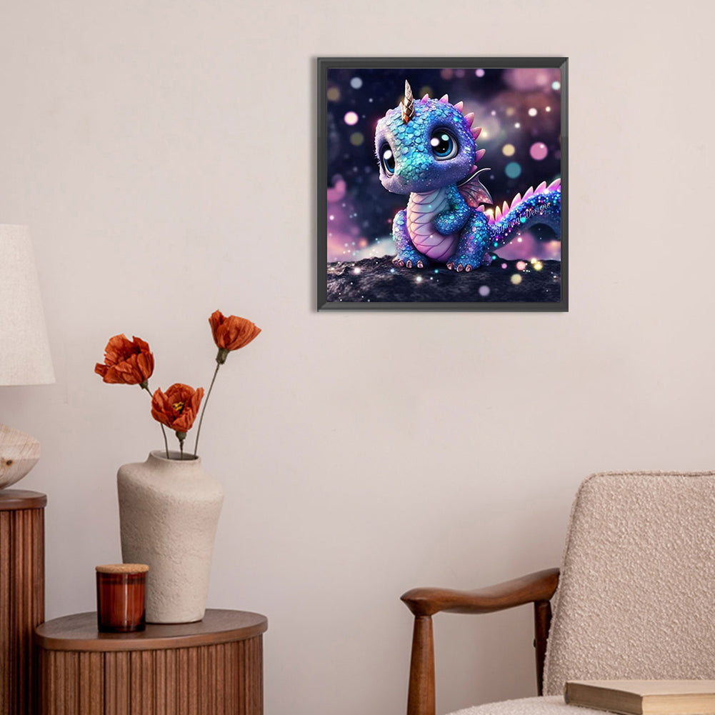 Glowing Little Dinosaur - Full Round Drill Diamond Painting 30*30CM