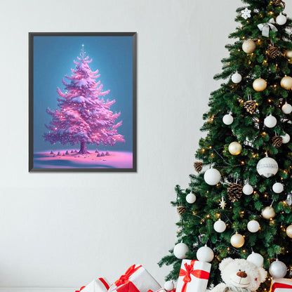 Purple Light Christmas Tree - Full Round Drill Diamond Painting 30*40CM