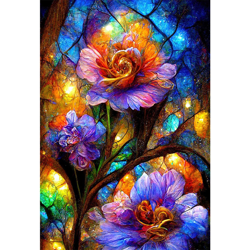 Translucent Colorful Flowers - Full Square Drill Diamond Painting 50*70CM