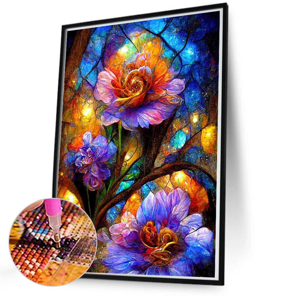 Translucent Colorful Flowers - Full Square Drill Diamond Painting 50*70CM