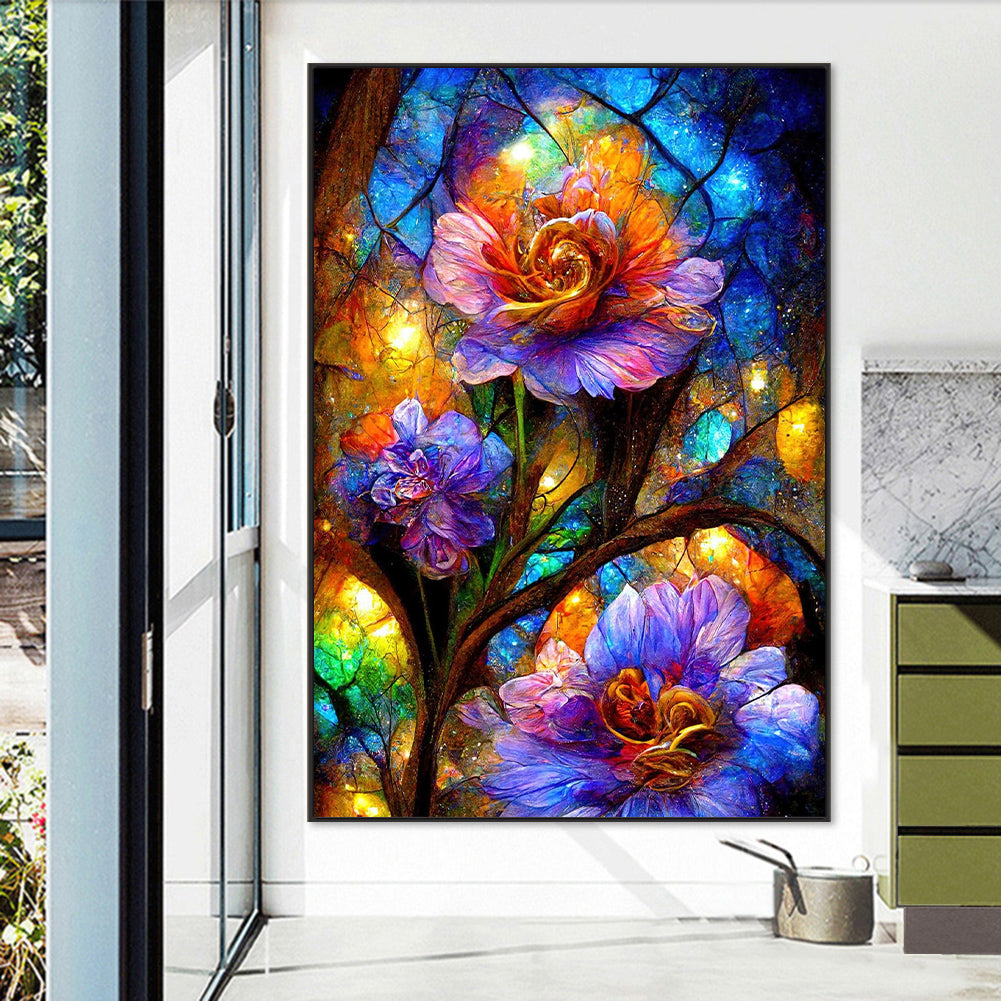 Translucent Colorful Flowers - Full Square Drill Diamond Painting 50*70CM