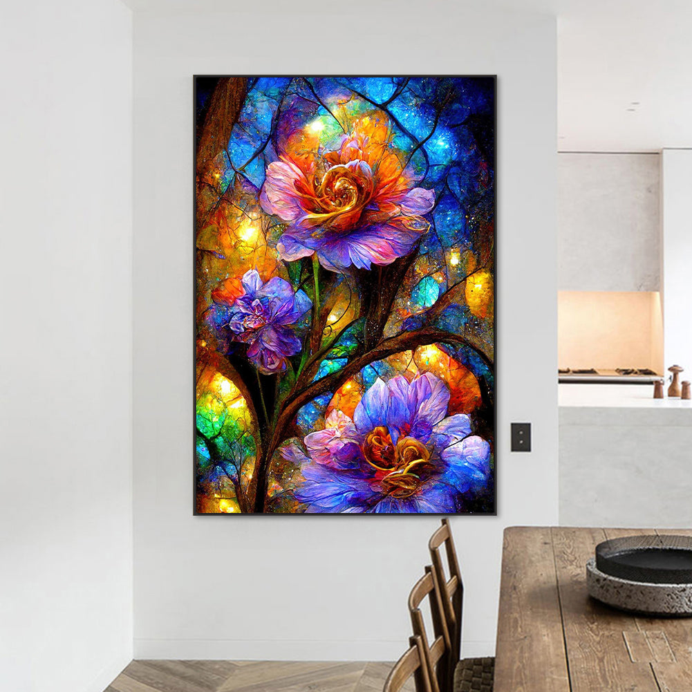 Translucent Colorful Flowers - Full Square Drill Diamond Painting 50*70CM