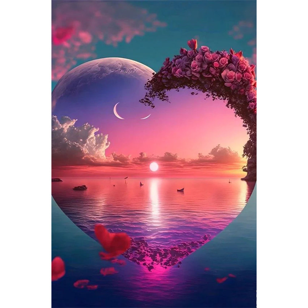 Love Dream Rose Sea - Full AB Round Drill Diamond Painting 40*60CM