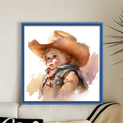 Cowboy Boy - 11CT Stamped Cross Stitch 40*40CM