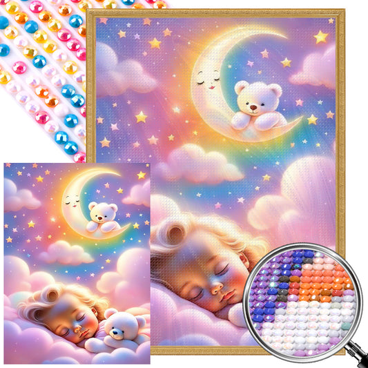 Baby Sleeping On The Clouds - Full AB Round Drill Diamond Painting 40*55CM