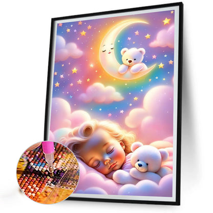 Baby Sleeping On The Clouds - Full AB Round Drill Diamond Painting 40*55CM