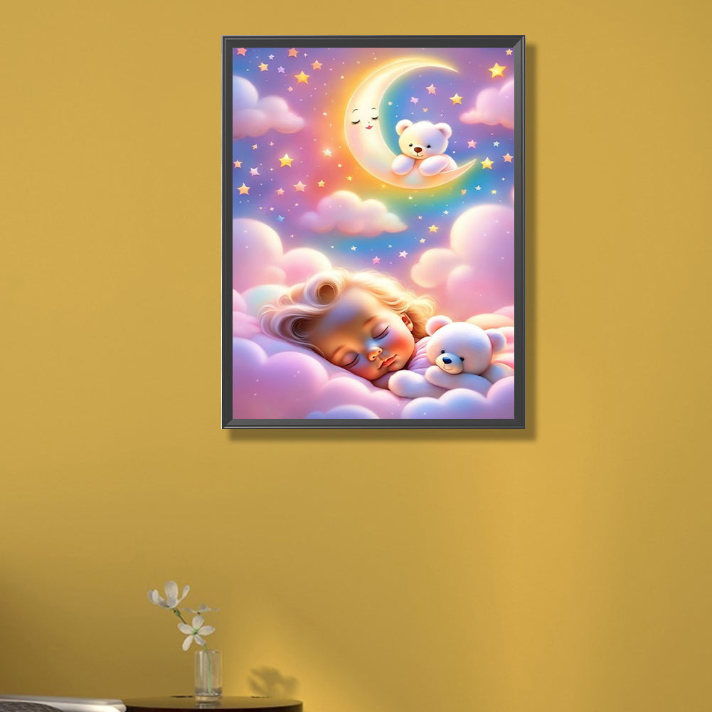 Baby Sleeping On The Clouds - Full AB Round Drill Diamond Painting 40*55CM