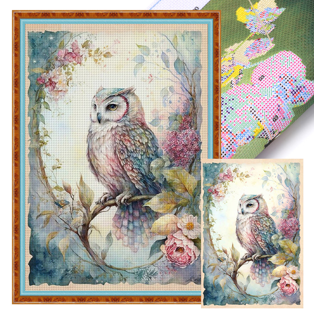 Retro Poster - Owl - 11CT Stamped Cross Stitch 40*60CM