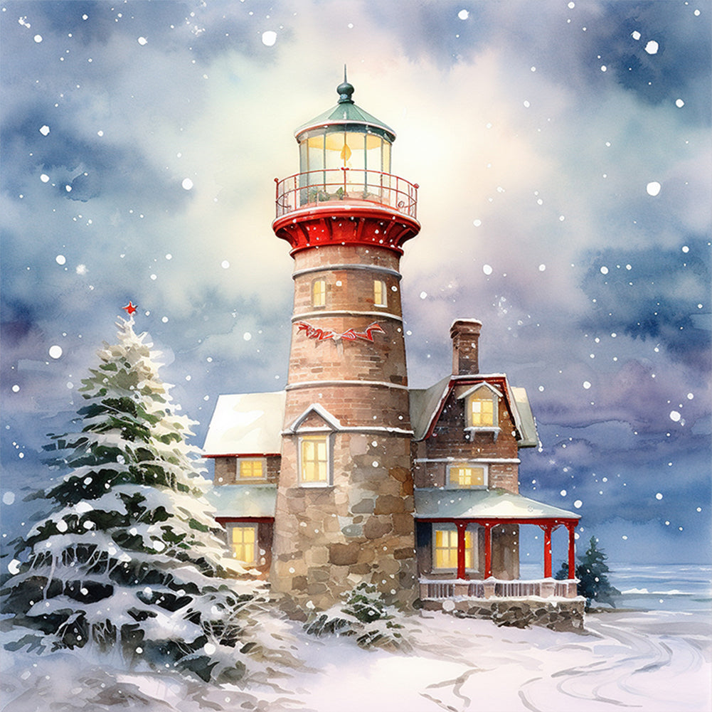 Lighthouse - 11CT Stamped Cross Stitch 50*50CM