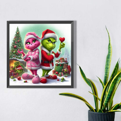 Red-Haired Monster And Green-Haired Monster - Full AB Round Drill Diamond Painting 30*30CM