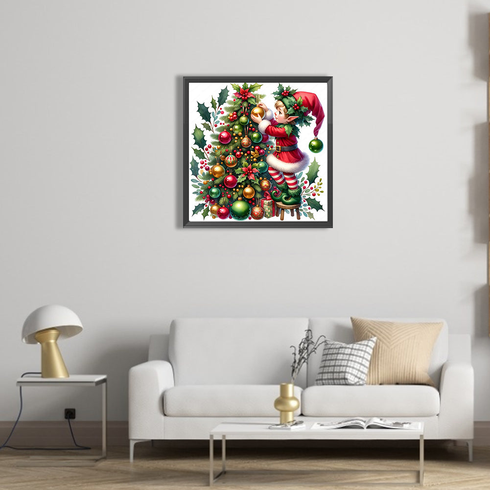 Christmas Tree And Little Doll - Full AB Round Drill Diamond Painting 30*30CM