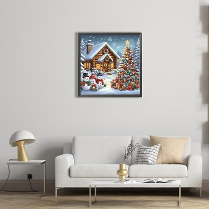 Christmas Snow Scene - Full AB Round Drill Diamond Painting 30*30CM