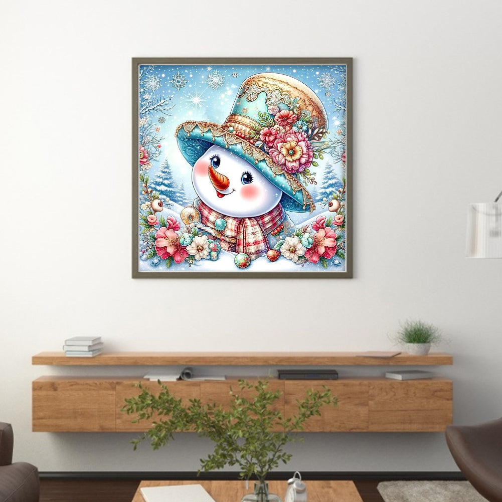 Snowman - 18CT Stamped Cross Stitch 30*30CM