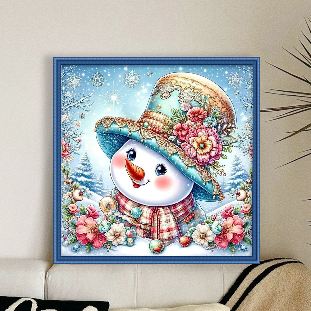 Snowman - 18CT Stamped Cross Stitch 30*30CM