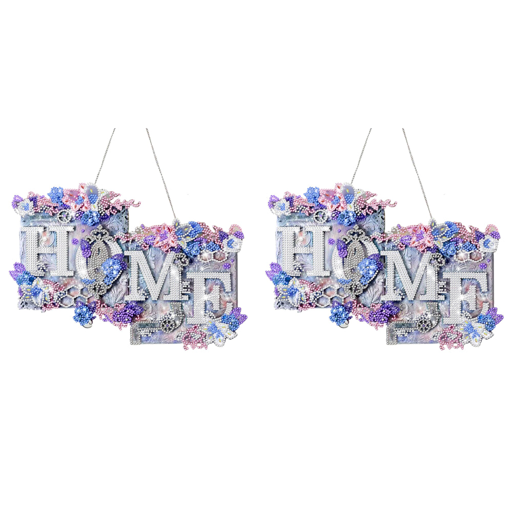 Acrylic Sweet Home Single-Sided Diamond Painting Hanging Pendant for Wall Decor