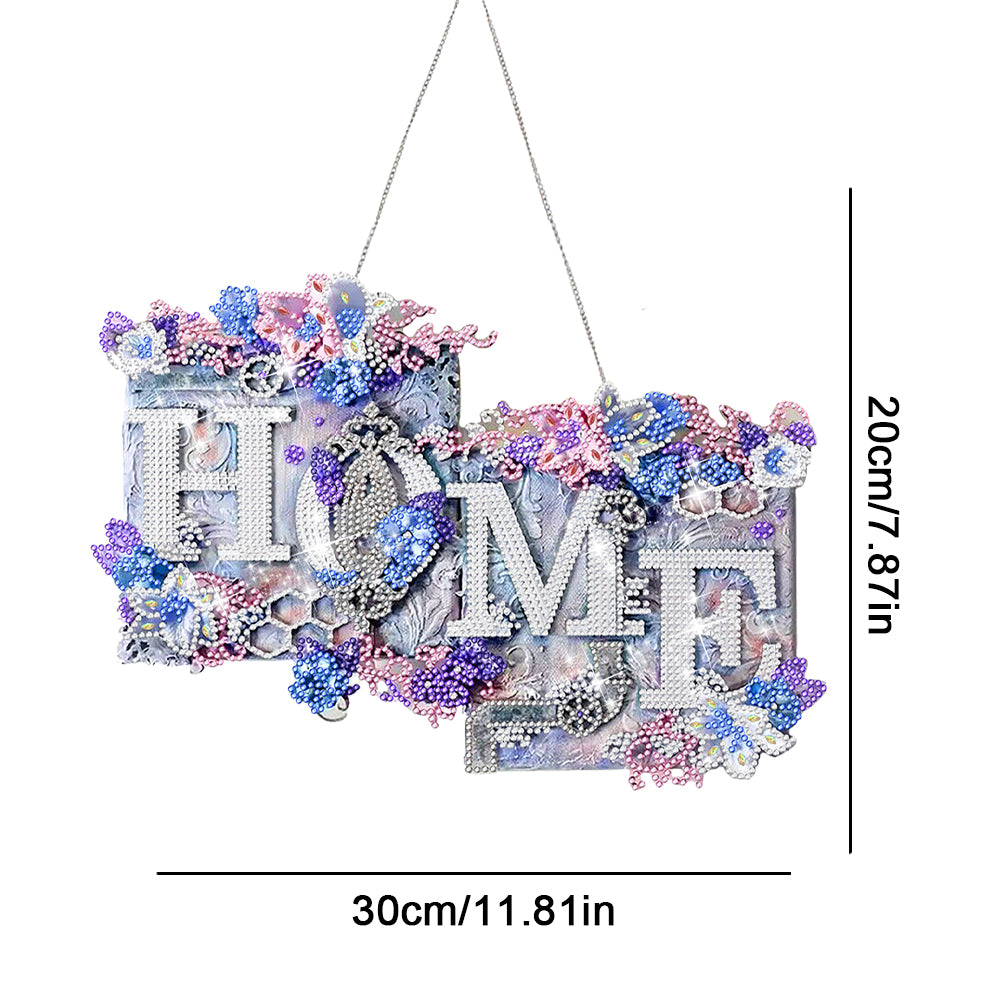 Acrylic Sweet Home Single-Sided Diamond Painting Hanging Pendant for Wall Decor