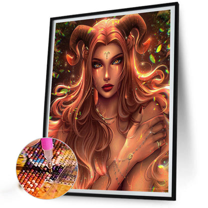 Constellation Girl¡¤Aries - Full Round Drill Diamond Painting 50*60CM