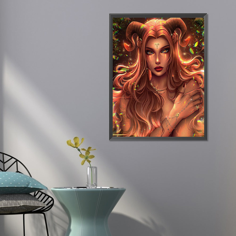 Constellation Girl¡¤Aries - Full Round Drill Diamond Painting 50*60CM