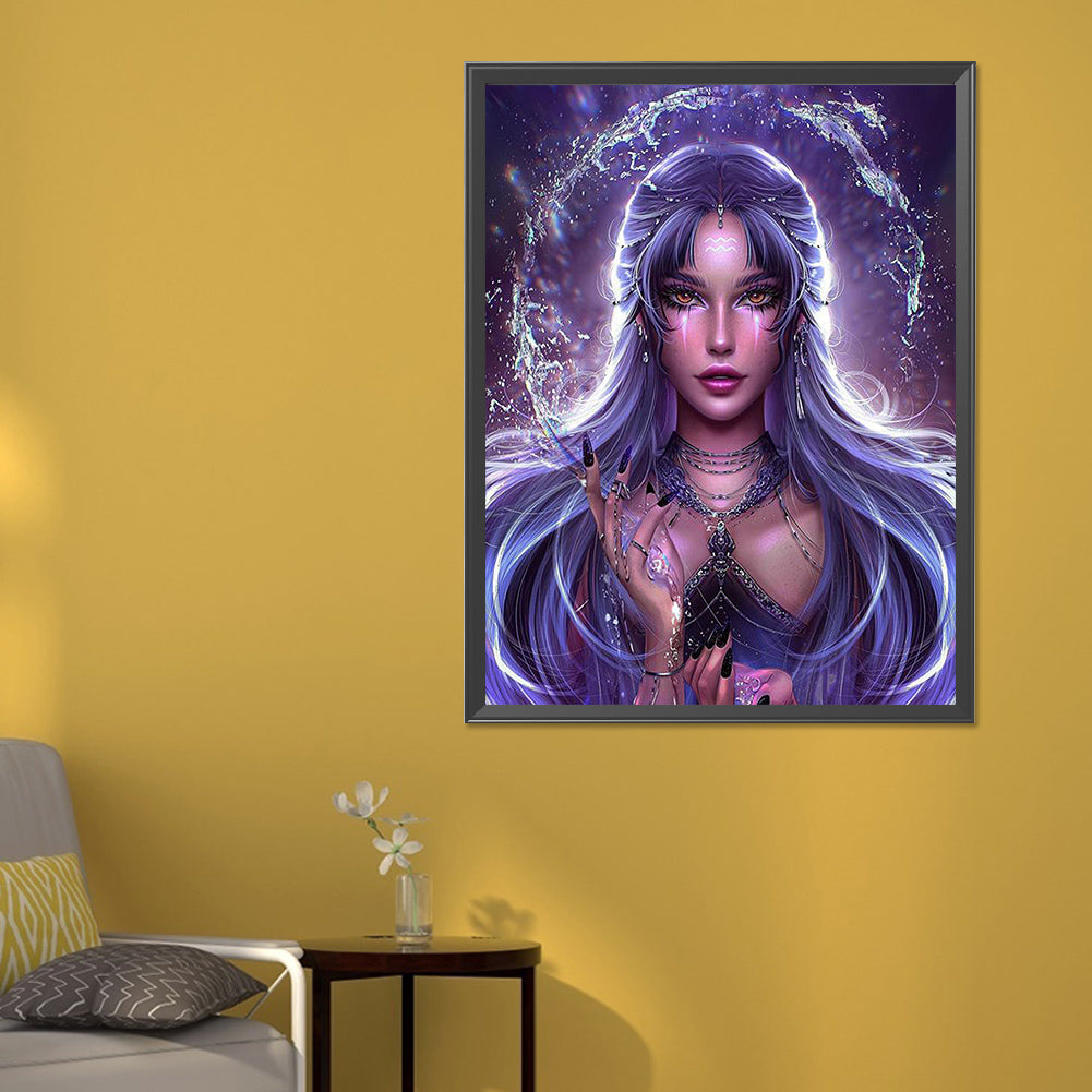 Constellation Girl¡¤Aquarius - Full Round Drill Diamond Painting 50*60CM