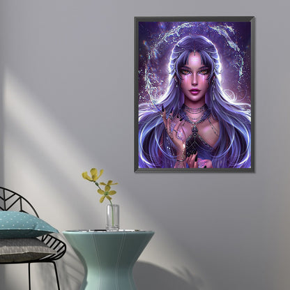 Constellation Girl¡¤Aquarius - Full Round Drill Diamond Painting 50*60CM