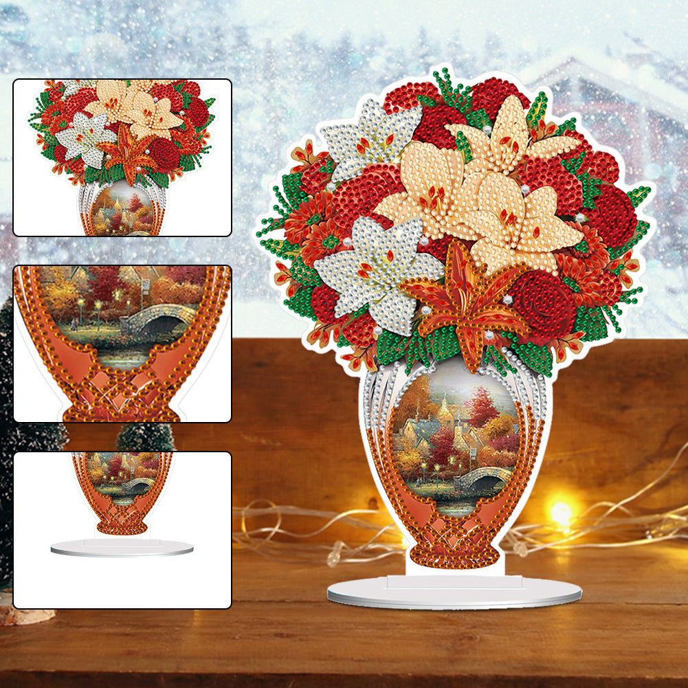 Acrylic Bouquet Diamond Painting Desktop Decorations for Office Desktop Decor