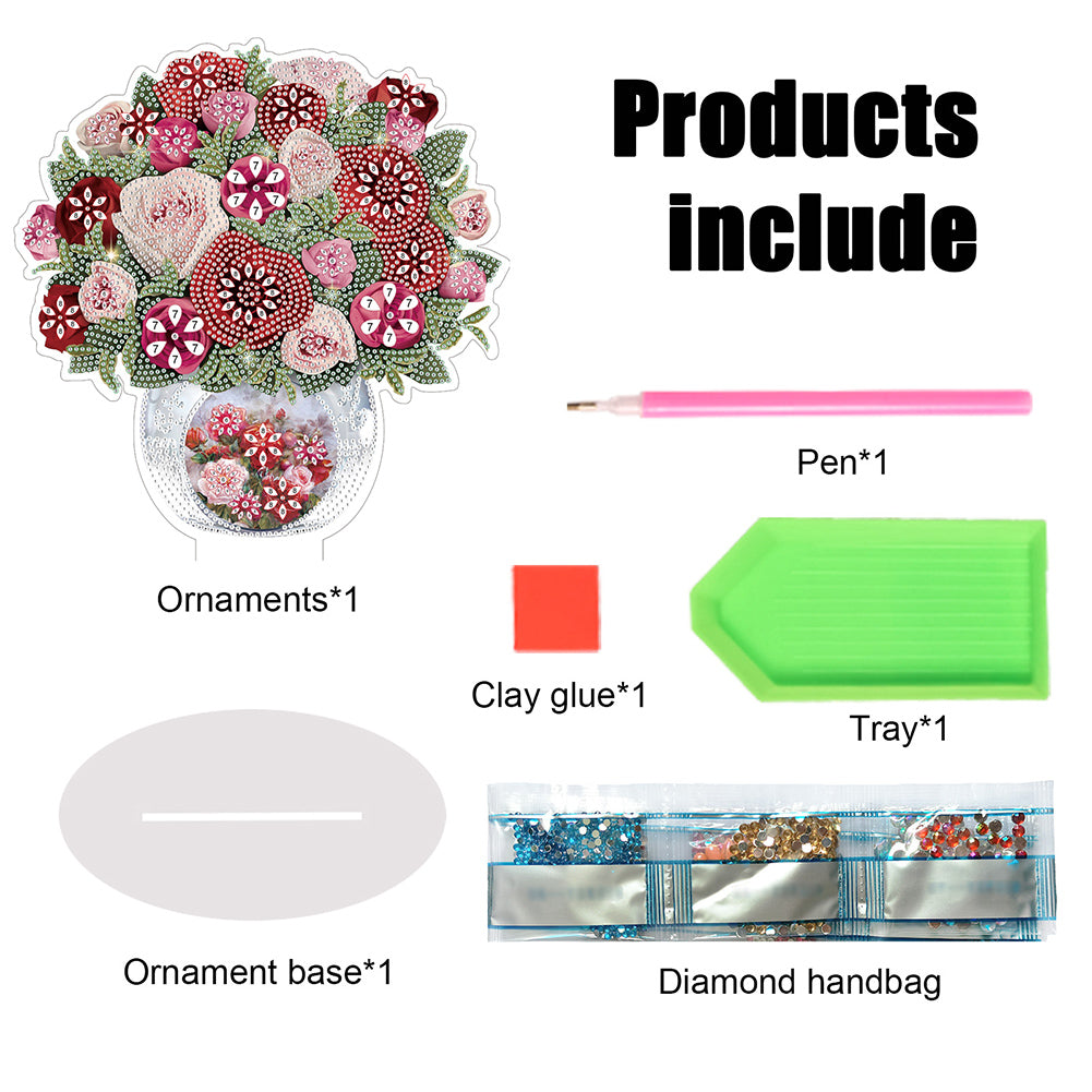 Acrylic Bouquet Diamond Painting Desktop Decorations for Office Desktop Decor