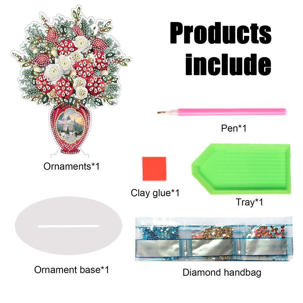 Acrylic Bouquet Diamond Painting Desktop Decorations for Office Desktop Decor