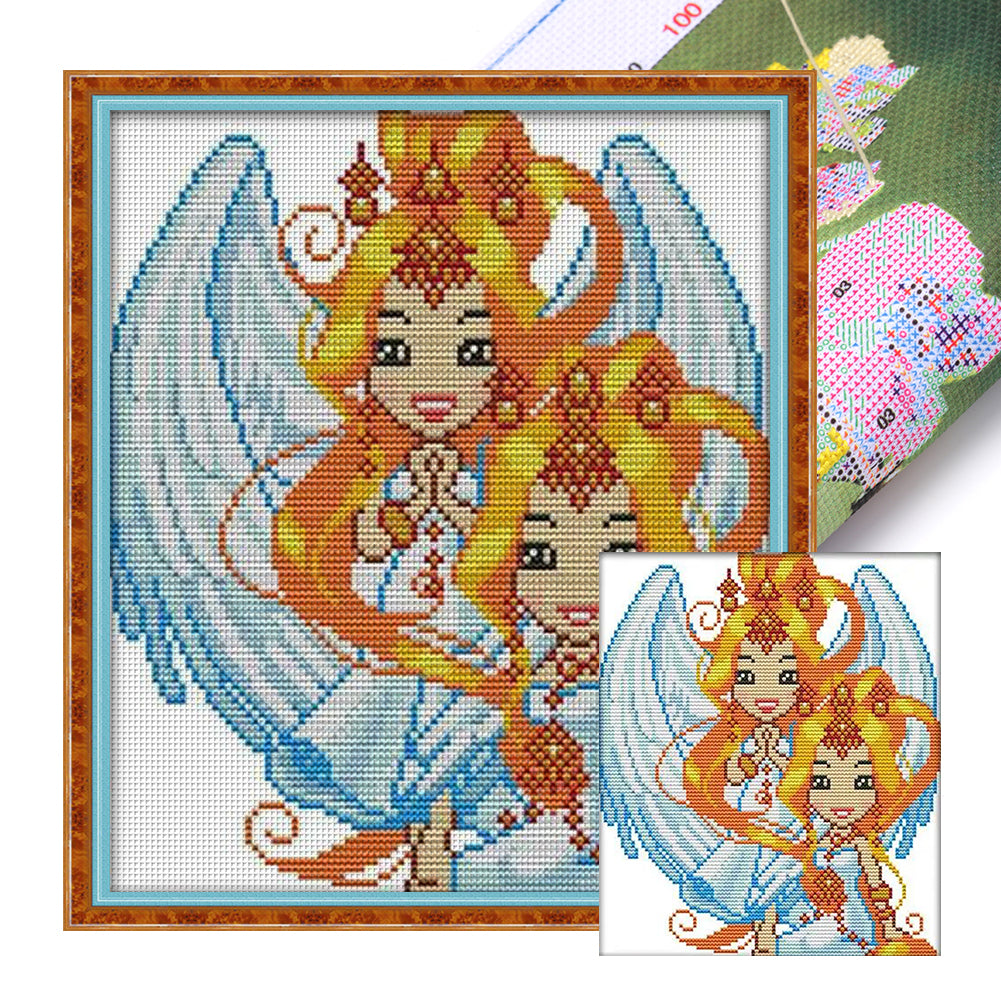 Gemini - 14CT Stamped Cross Stitch 26*28CM(Joy Sunday)