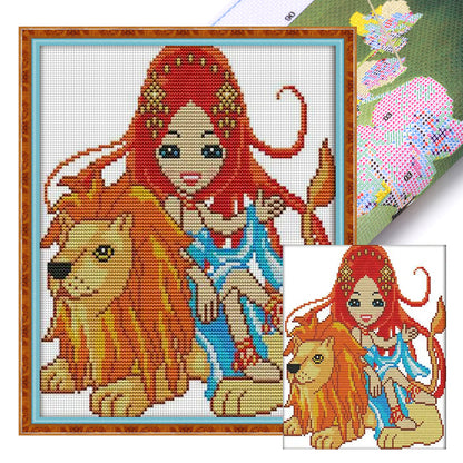 Leo - 14CT Stamped Cross Stitch 23*27CM(Joy Sunday)