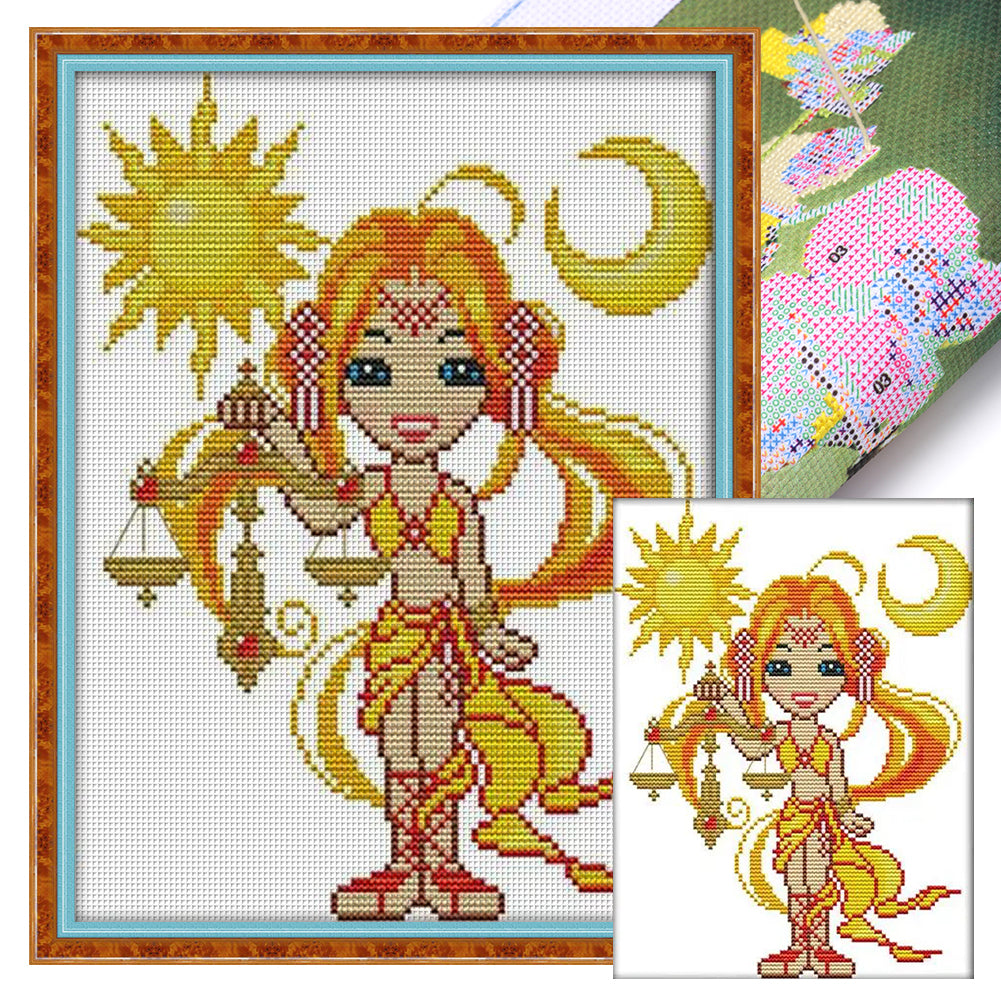 Libra - 14CT Stamped Cross Stitch 22*29CM(Joy Sunday)