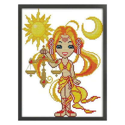 Libra - 14CT Stamped Cross Stitch 22*29CM(Joy Sunday)