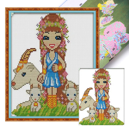 Capricorn - 14CT Stamped Cross Stitch 22*26CM