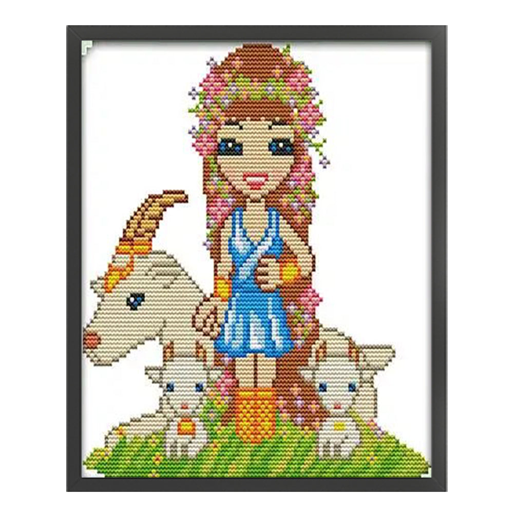 Capricorn - 14CT Stamped Cross Stitch 22*26CM