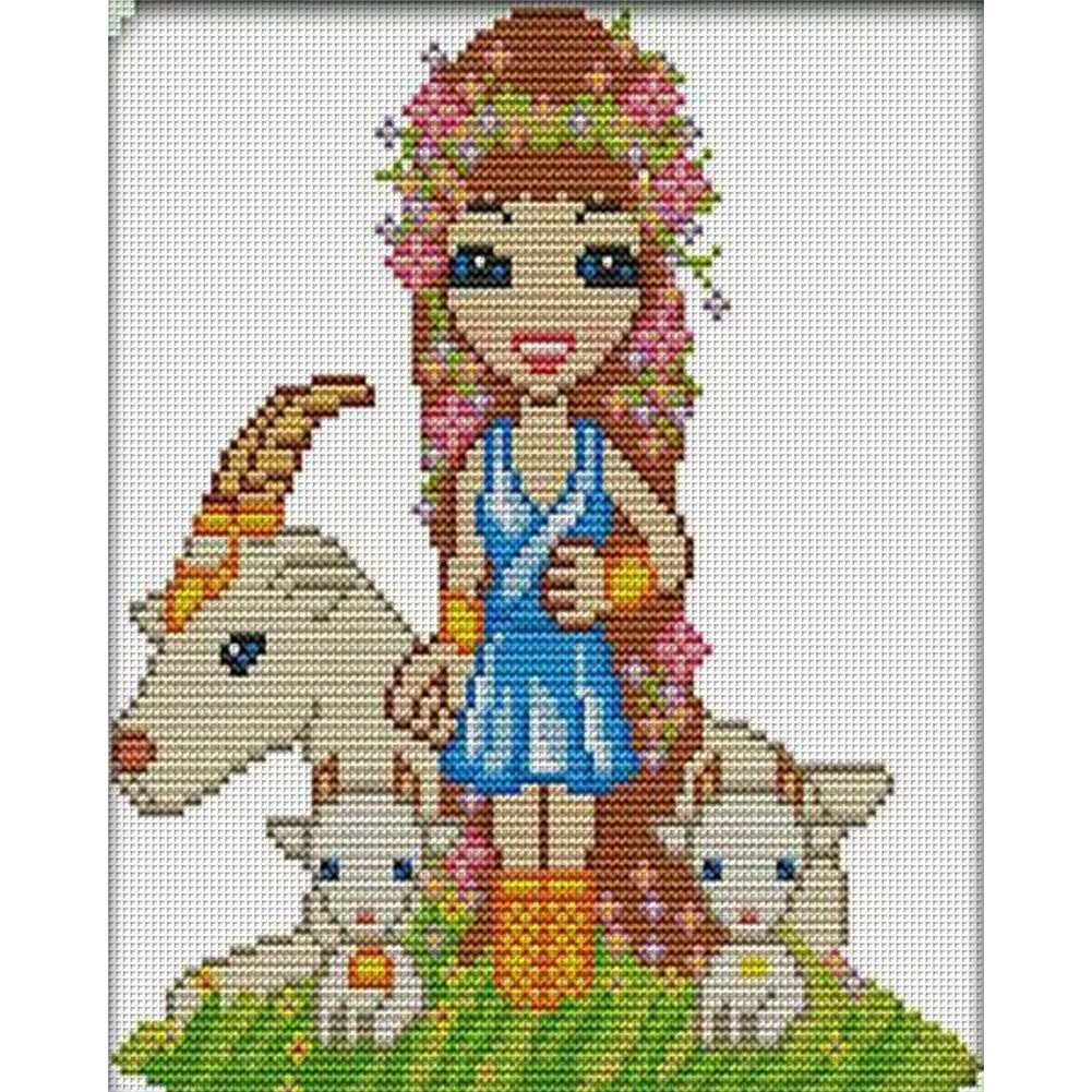 Capricorn - 14CT Stamped Cross Stitch 22*26CM