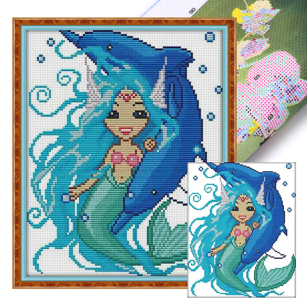 Pisces - 14CT Stamped Cross Stitch 25*29CM(Joy Sunday)