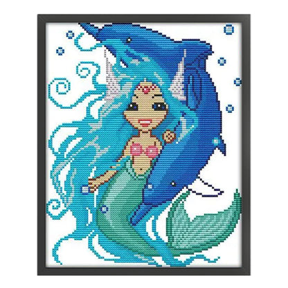 Pisces - 14CT Stamped Cross Stitch 25*29CM(Joy Sunday)