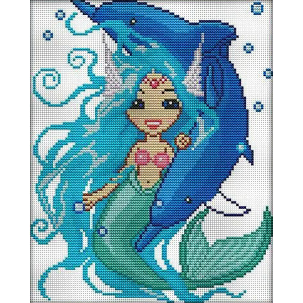 Pisces - 14CT Stamped Cross Stitch 25*29CM(Joy Sunday)