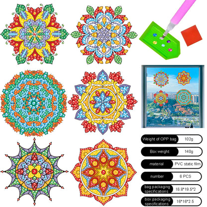 6 PCS Gem Art DIY Craft Kits Mandala Diamond Painting Stickers for Boy Girl Gift