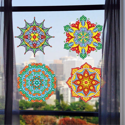 6 PCS Gem Art DIY Craft Kits Mandala Diamond Painting Stickers for Boy Girl Gift