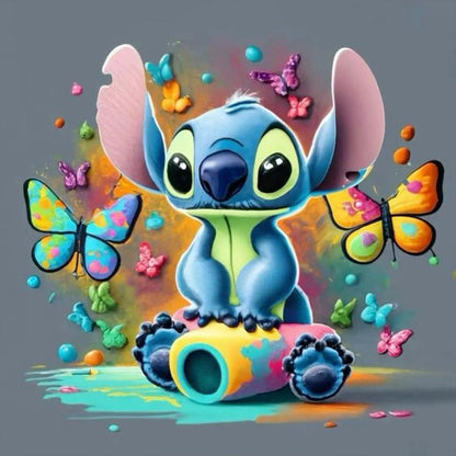 Stitch And The Butterfly - Full Round Drill Diamond Painting 30*30CM