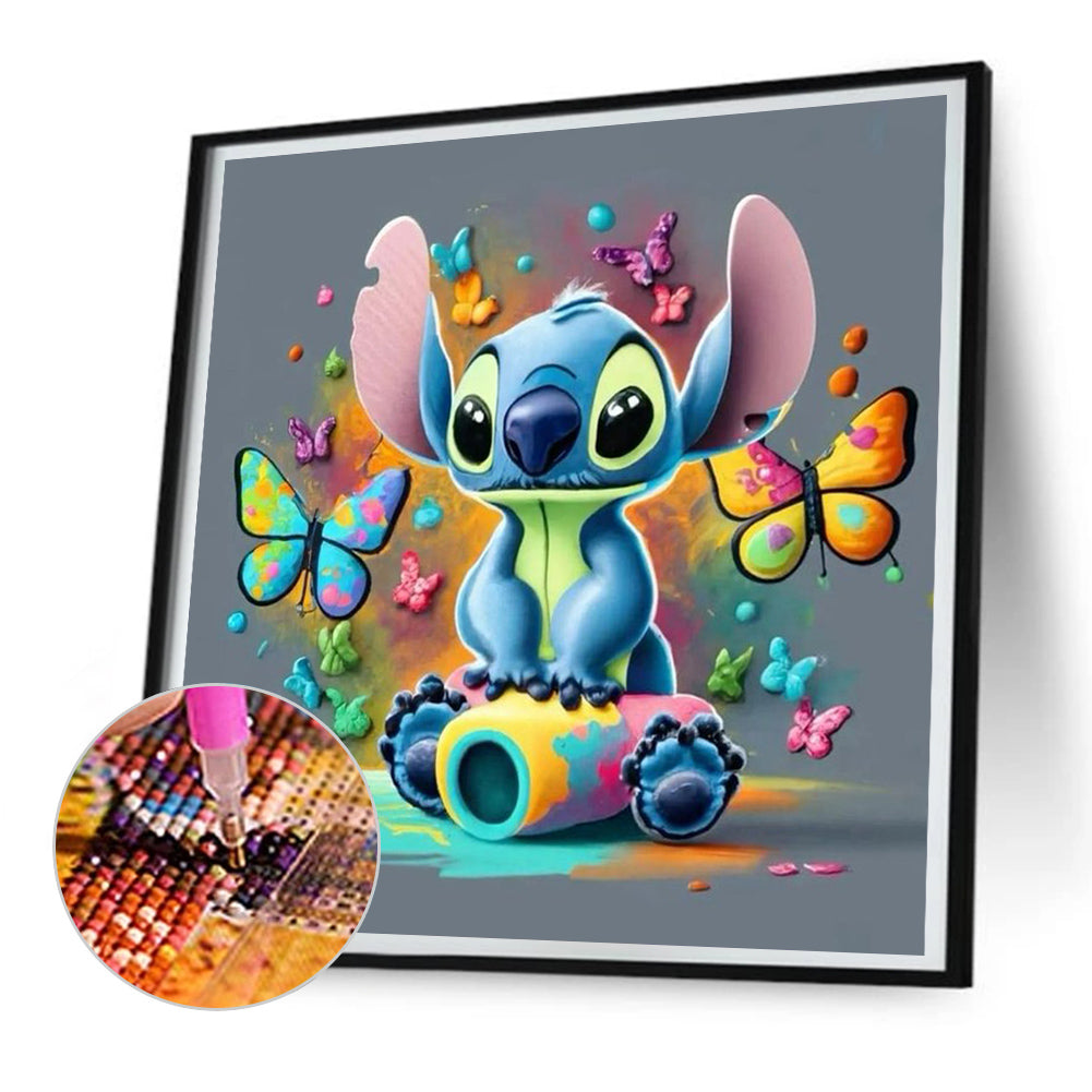 Stitch And The Butterfly - Full Round Drill Diamond Painting 30*30CM